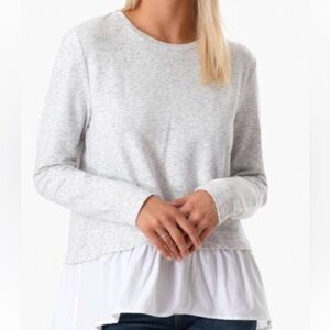 Vineyard Vines Heather Gray Mixed Media Top